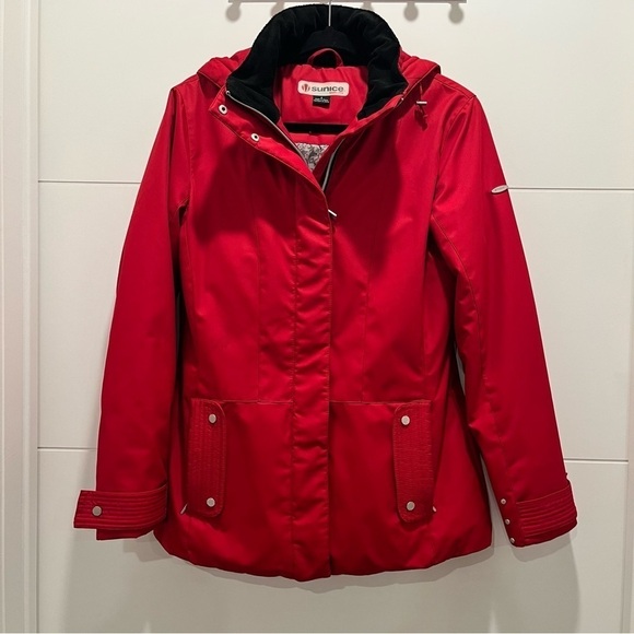 Red Sunice Thermolite Ski/Snow Jacket Size 8 - Picture 1 of 9
